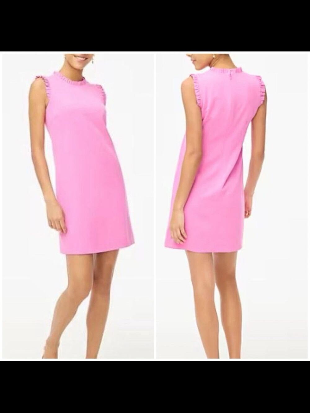 J.Crew Ruffleneck Suiting Dress Pink Size 10 NEW